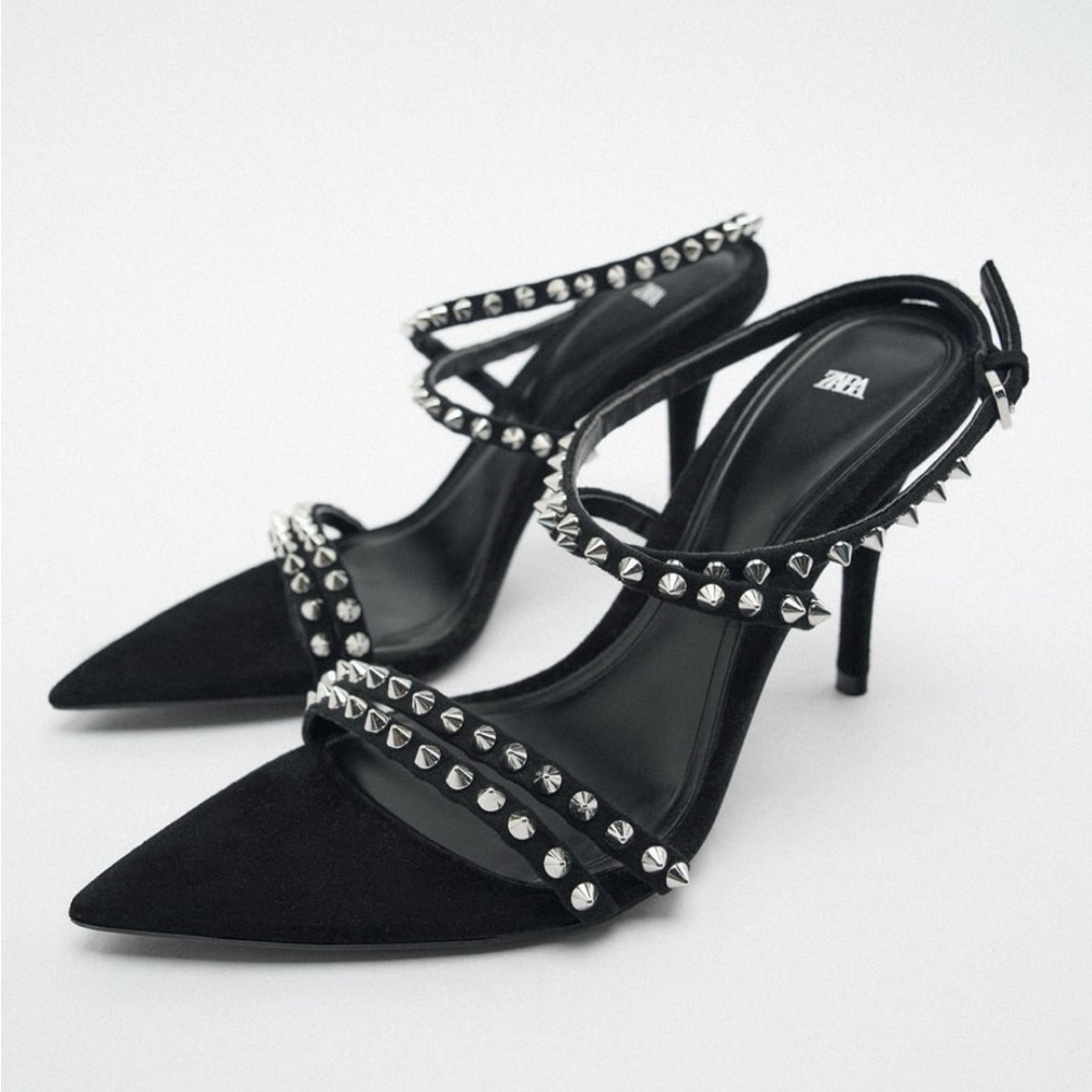 NWT Zara High-Heel Studded Sandals Size 40 LIMITED EDITION